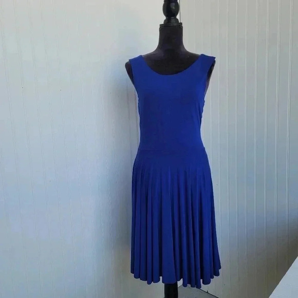 NWT Cynthia Rowley Dress Women's Stretch  Navy Blue Sleeveless Sheath Keyhole  M - Picture 1 of 11